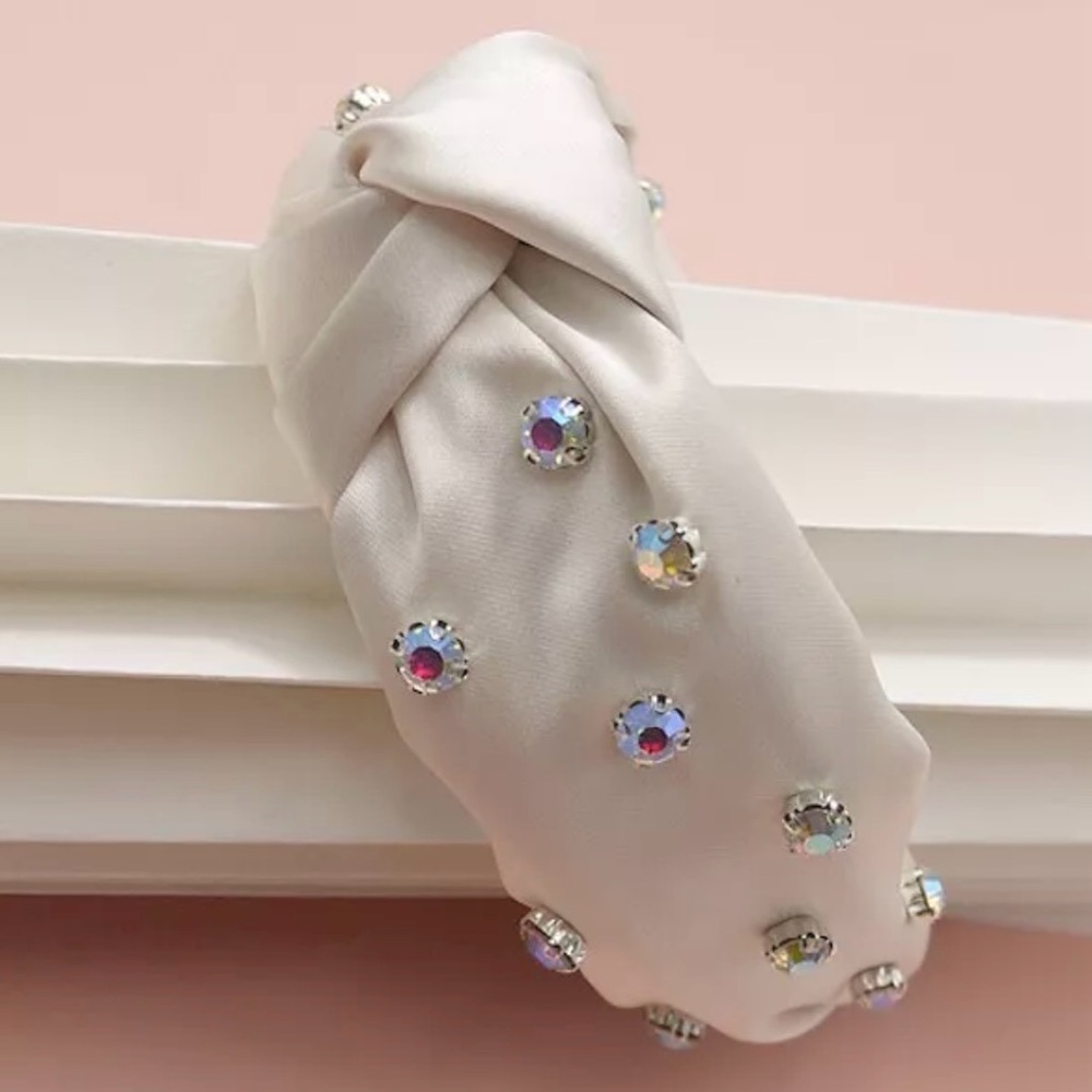 Rhinestone Embellished Knotted Head Band